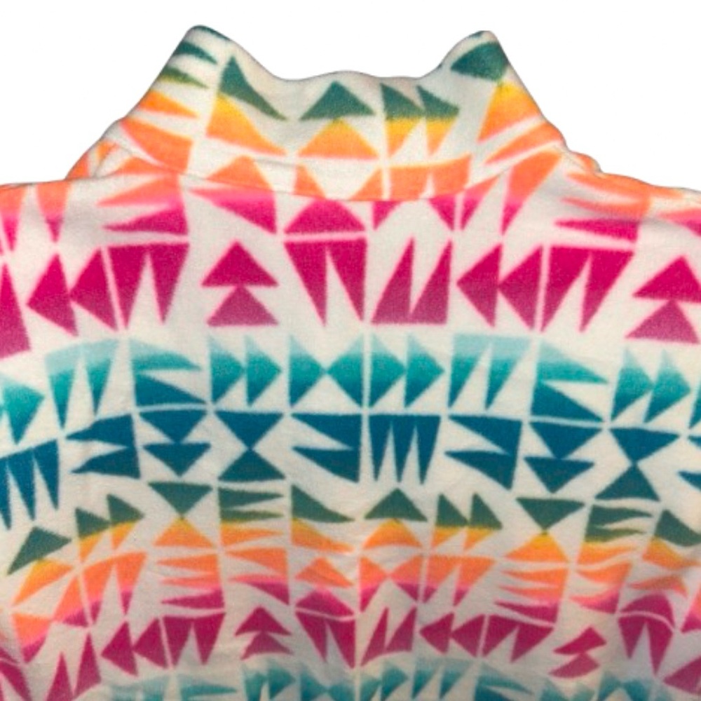 SO Girls Size XL Quarter Zip Colorful Geometric Fleece Pullover - Picture 10 of 11